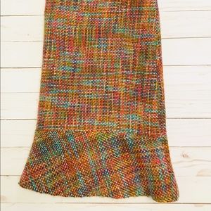 Shimmery Multi Color Tweed Mid Length Skirt